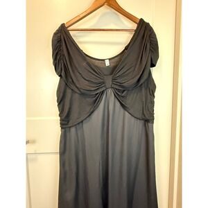 Black Chiffon Midi A-Line Dress‎ Size 22 Cap Sleeve Party Formal Nextmia